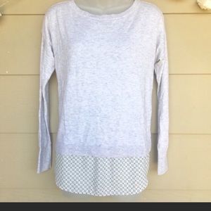 Loft Split-back floral insert long sleeve sweater